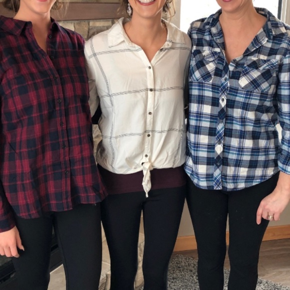 Roxy White Plaid Shirt
